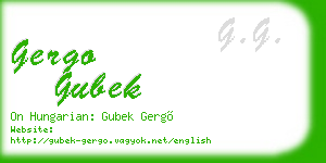gergo gubek business card