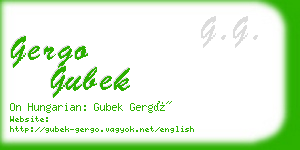 gergo gubek business card